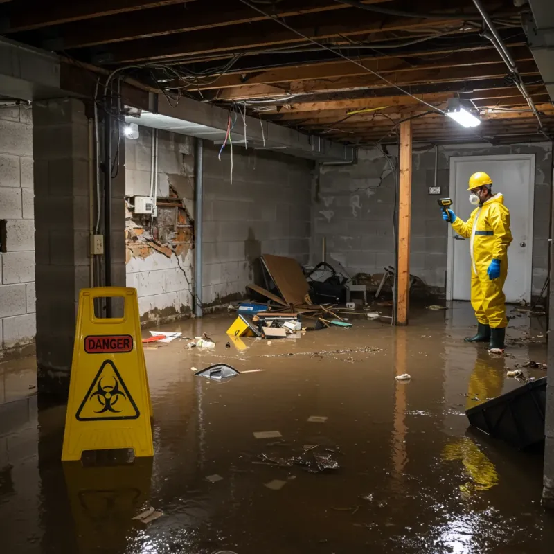 Flooded Basement Electrical Hazard in Riverside, PA Property