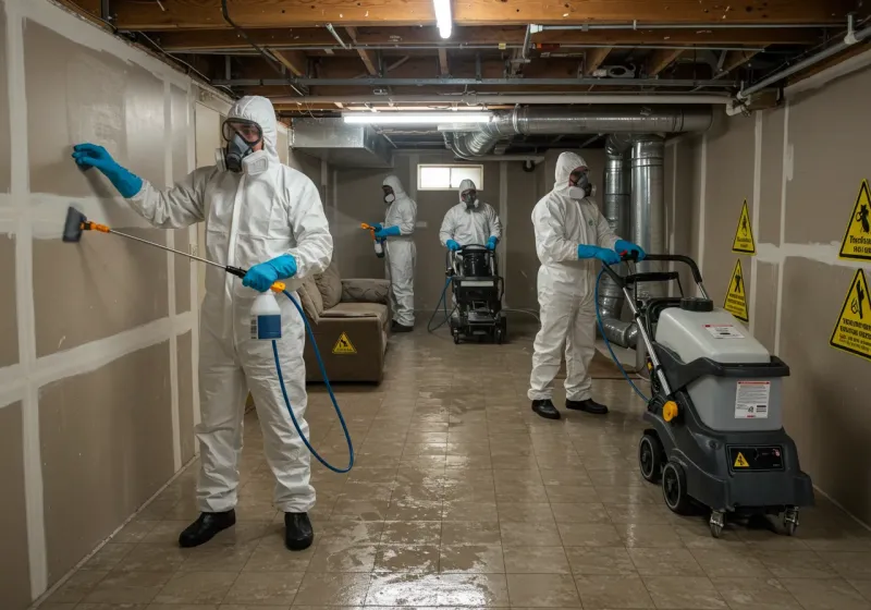 Basement Moisture Removal and Structural Drying process in Riverside, PA